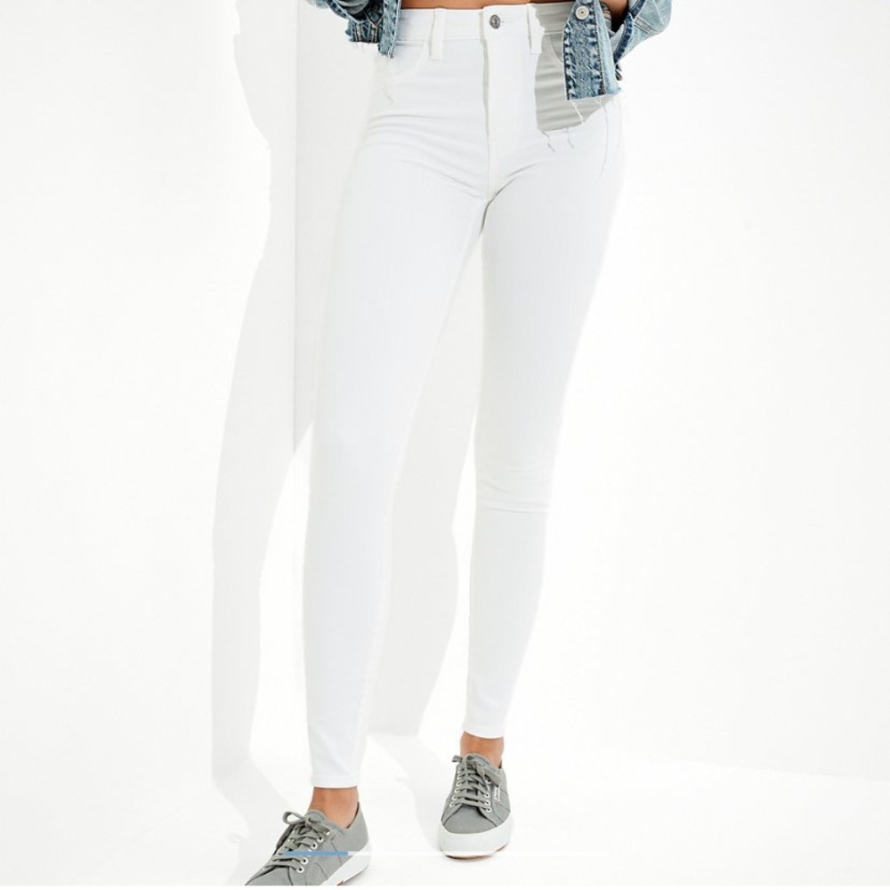 High rise American eagle white jeans
